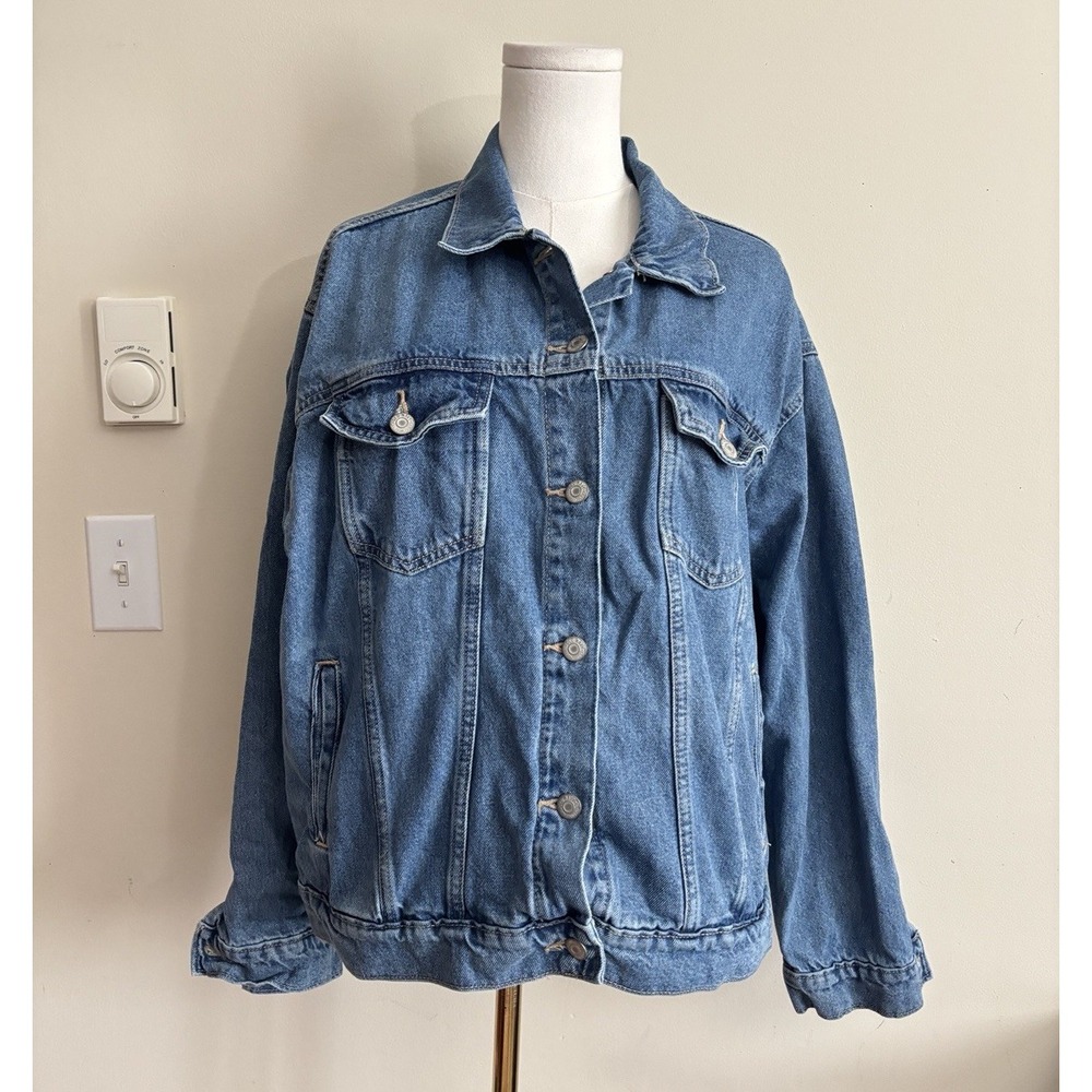Old Navy Womens XL Denim Jacket Medium Blue Cotton Casual Outdoor Classic Pocket